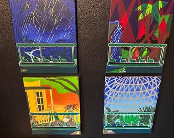 Listen to the Land Original Acrylic Painting 4 Piece Set