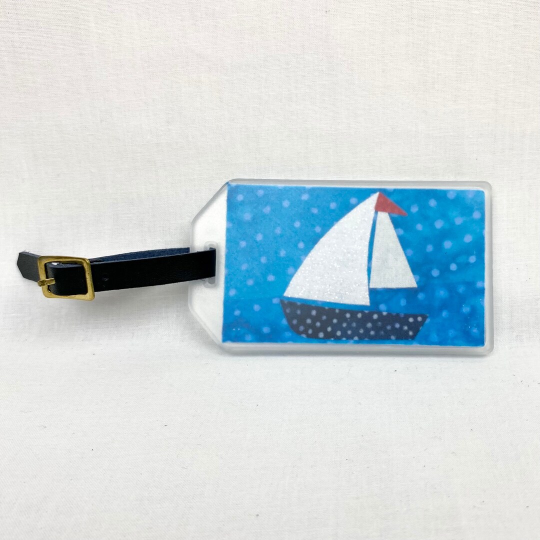 Handmade Sailboat Luggage Tag: Nautical Fabric Travel Tag - Etsy