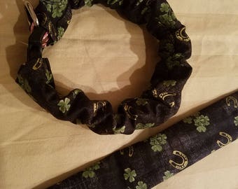 Lucky Horseshoes and Clovers Dog Collar Cover