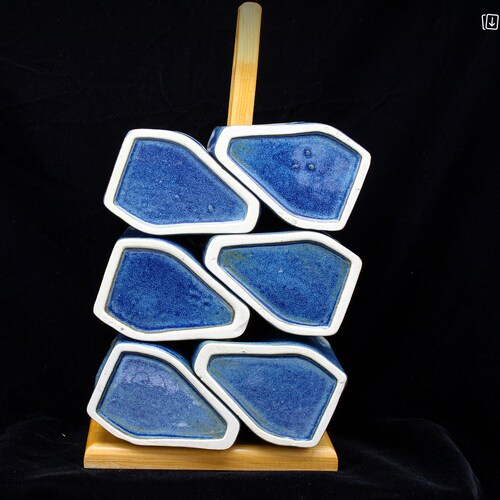 Padilla Blue Glazed shops Stoneware Ceramic Dolphin Embossed Set of 6 Stackable Mugs
