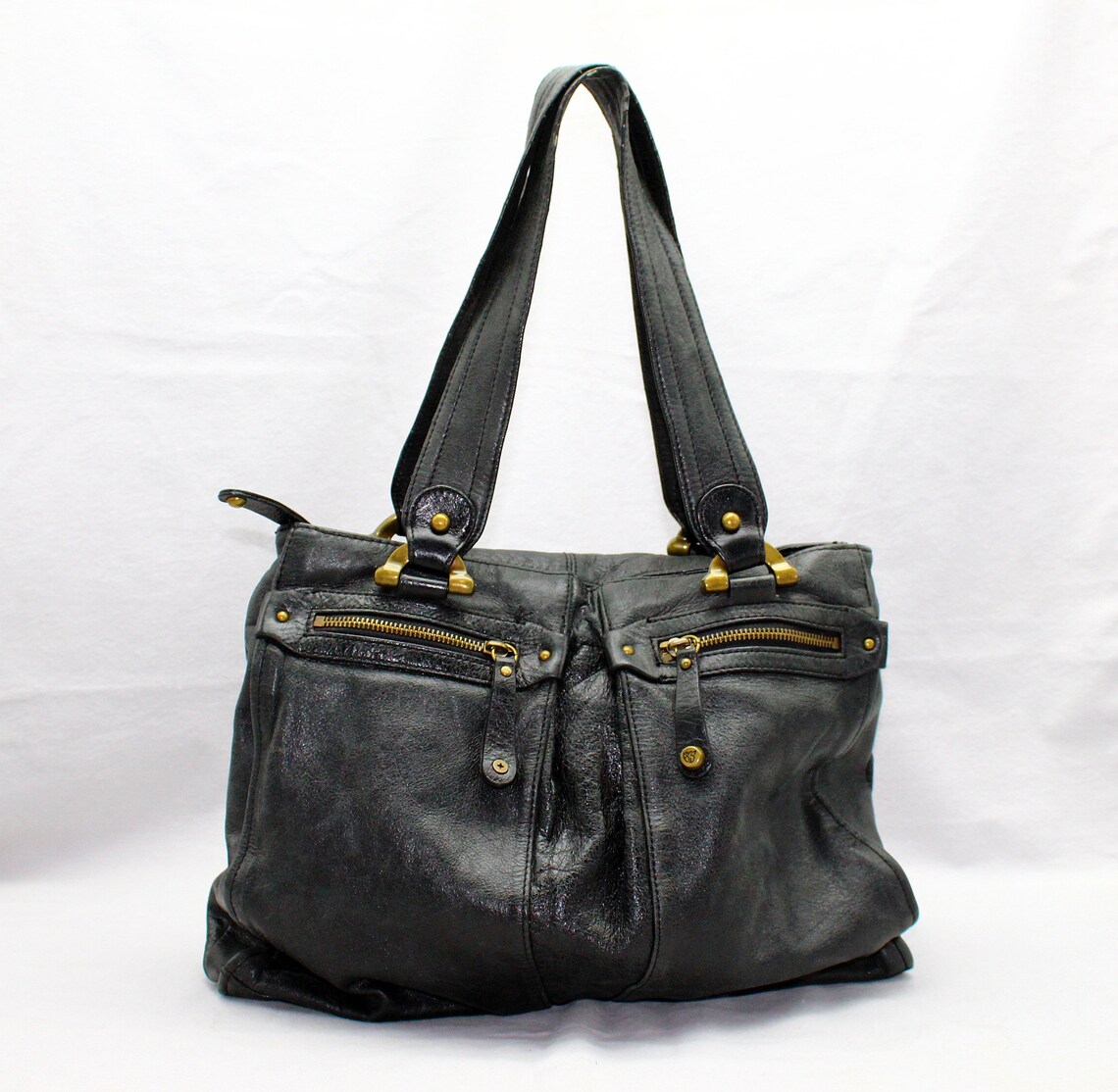 Allison Scott Black Leather Olivia Shoulder Bag | Etsy