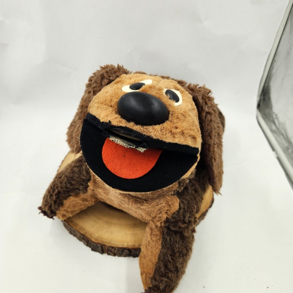 Vintage Rare 1965 Jim Henson ROWLF Ideal the Dog Puppet - No Tag - Torn above tongue and small tear on side of neck / 22" Long