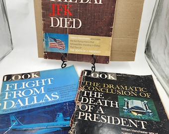 Vintage Set of 3 LOOK Magazines - see below for details / The Death of a President - the day John F. Kennedy died / Great collectibles!