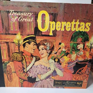 Vintage LP Record Album Book holding Qty 12 Size 33 RPM - Treasury of Great Operettas - 24 / 1960&#39;s / See below for list - Great Gift!