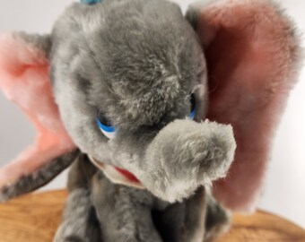 Vintage 8"  Stuffed Dumbo Elephant from Walt Disney / Hat needs to be cleaned