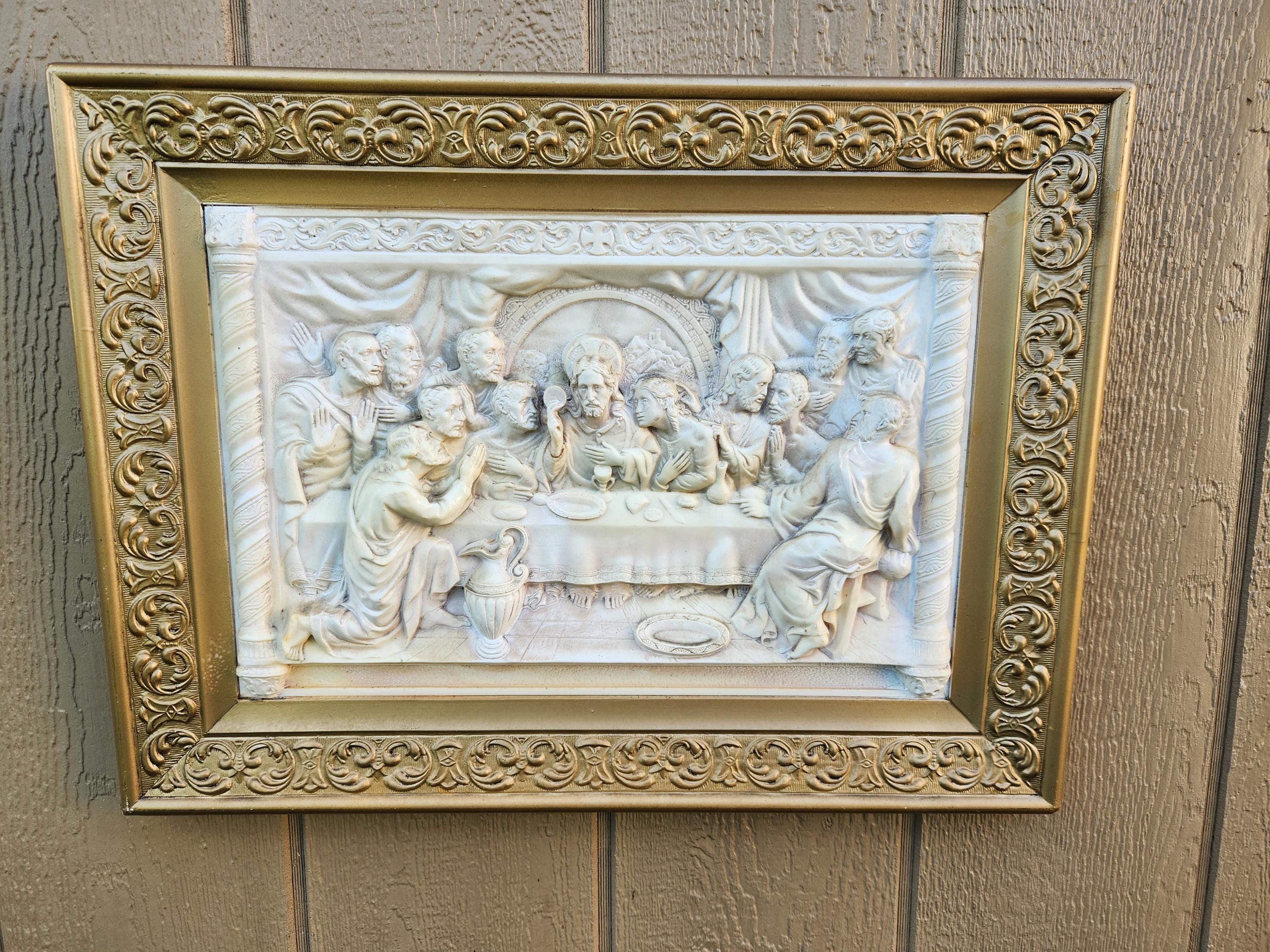 Vintage Plastic 3D Wall Art Picture Depicting the Last Supper of Jesus ...