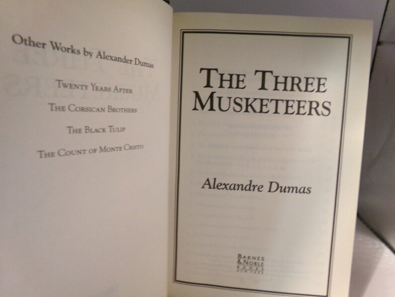 Vintage Book Barnes and Noble Classic the Three Musketeers by Alexandre