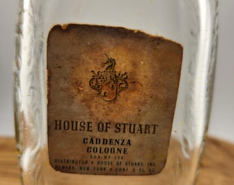 Vintage Collectible Bottle - House of Stuart Caddenza Cologne New York - Needs to be cleaned - EMPTY
