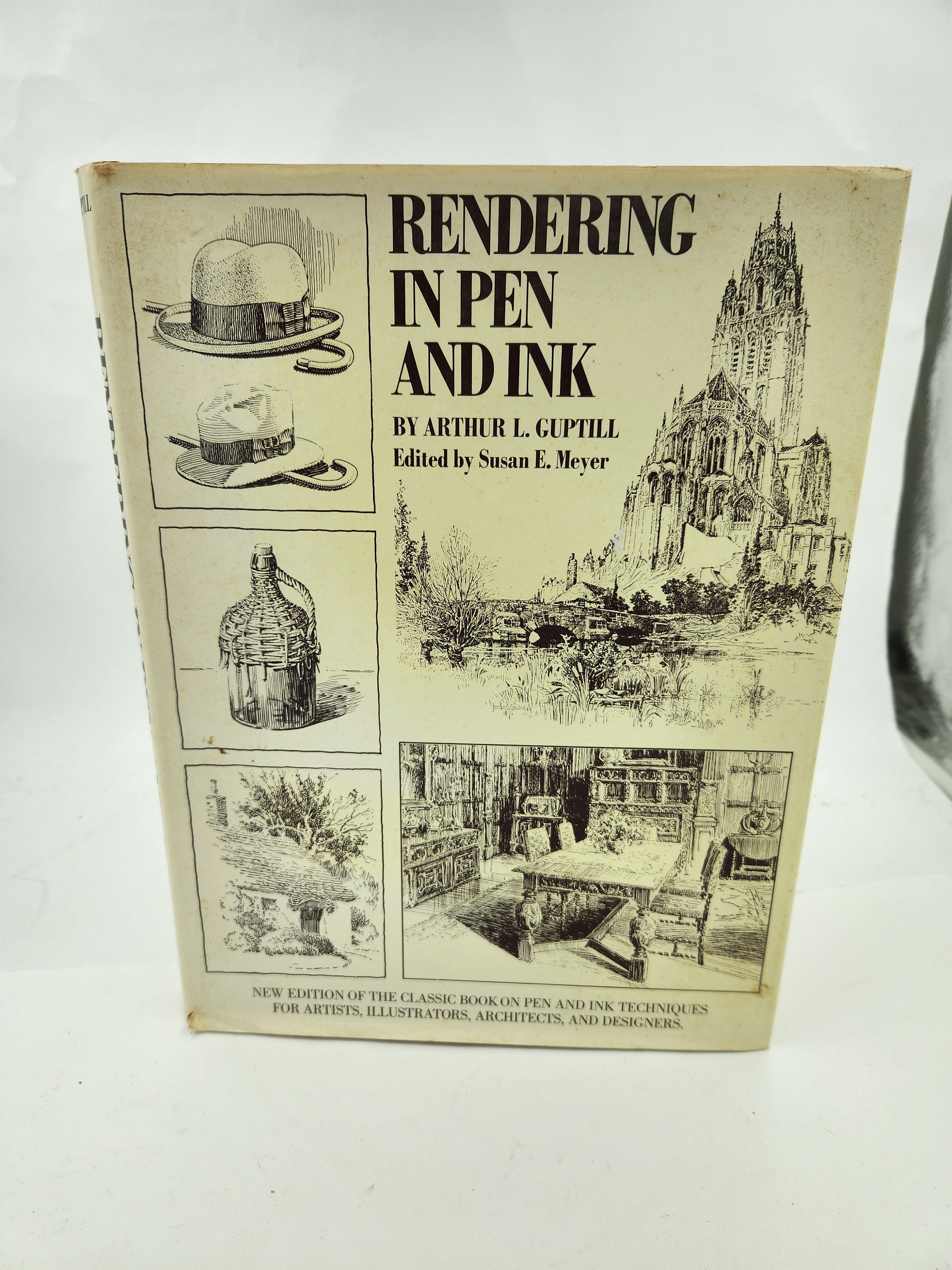 Vintage Book Rendering in Pen and Ink by Arthur Guptill for