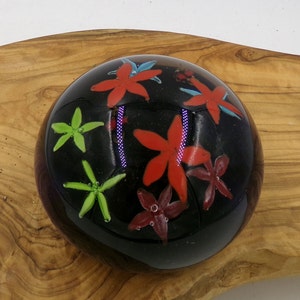 Vintage Heavy Duty Paperweight with Flower Motif  Weighs over 1 lb.
