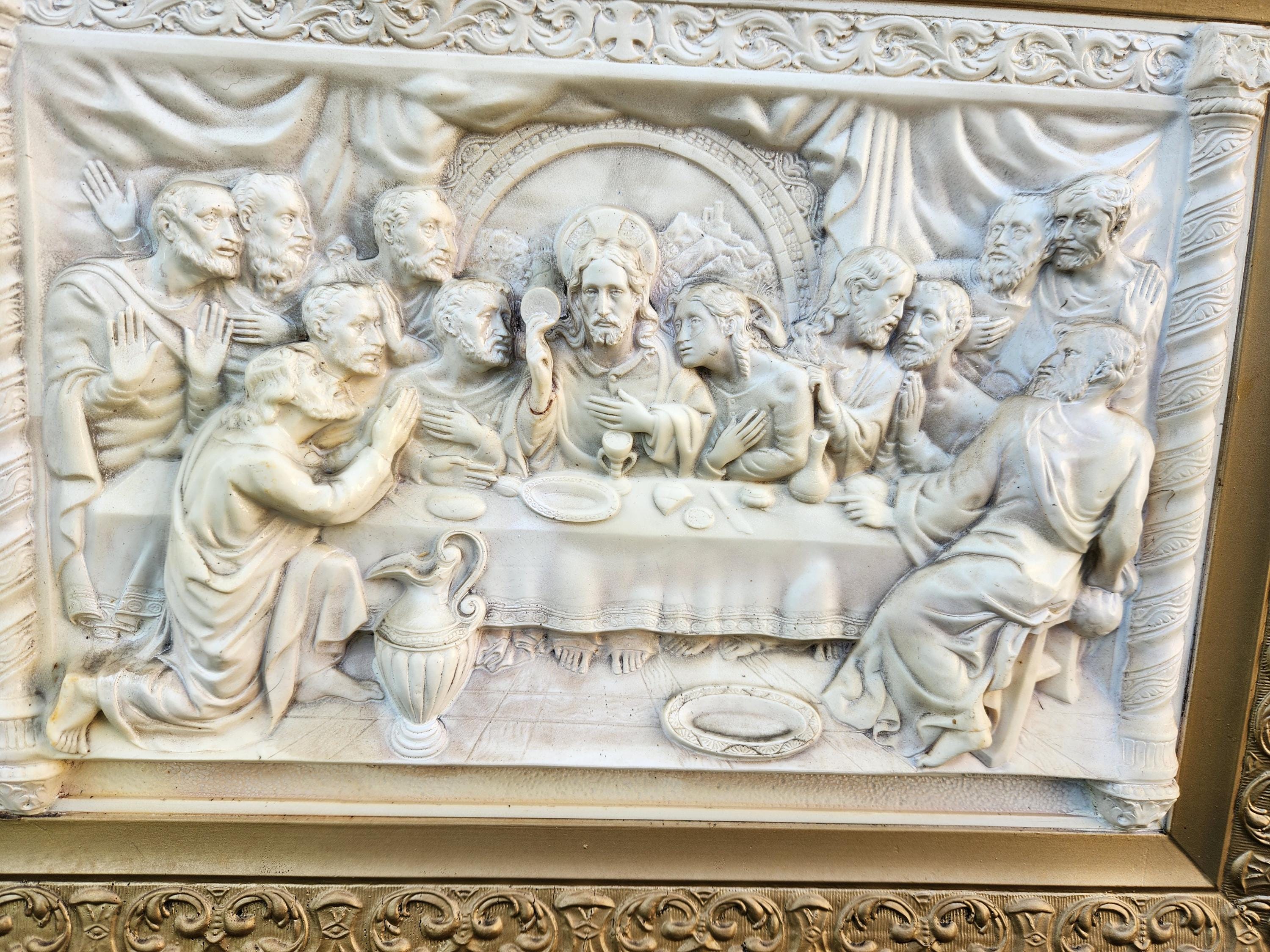 Vintage Plastic 3D Wall Art Picture Depicting the Last Supper of Jesus ...