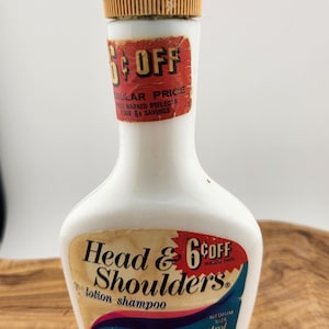 Vintage Collectible Bottle - Head and Shoulders Lotion Shampoo - Glass Bottle - Needs to be cleaned