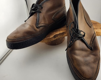 Vintage Dexter Brown Leather Chukka Ankle Boots Men display picture 1