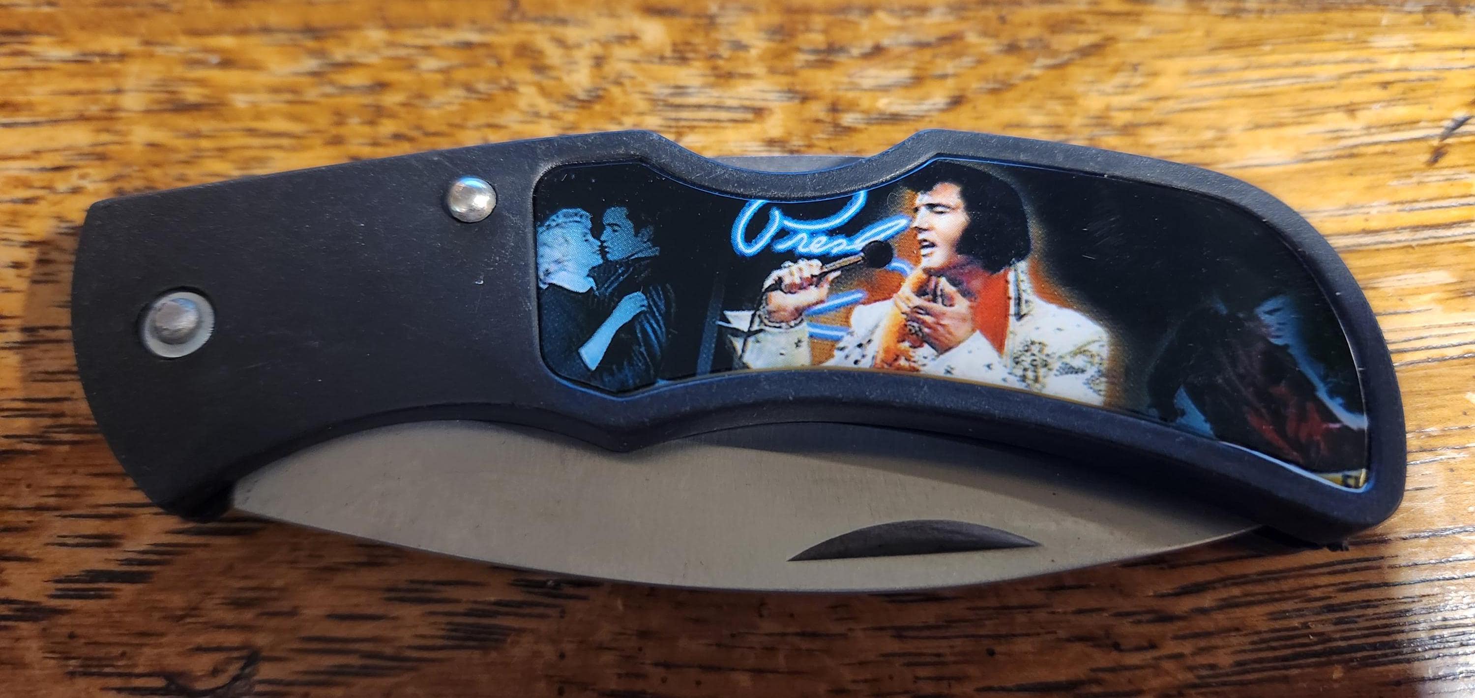 Vintage Collector Folding Pocket Knife Featuring Elvis Presley