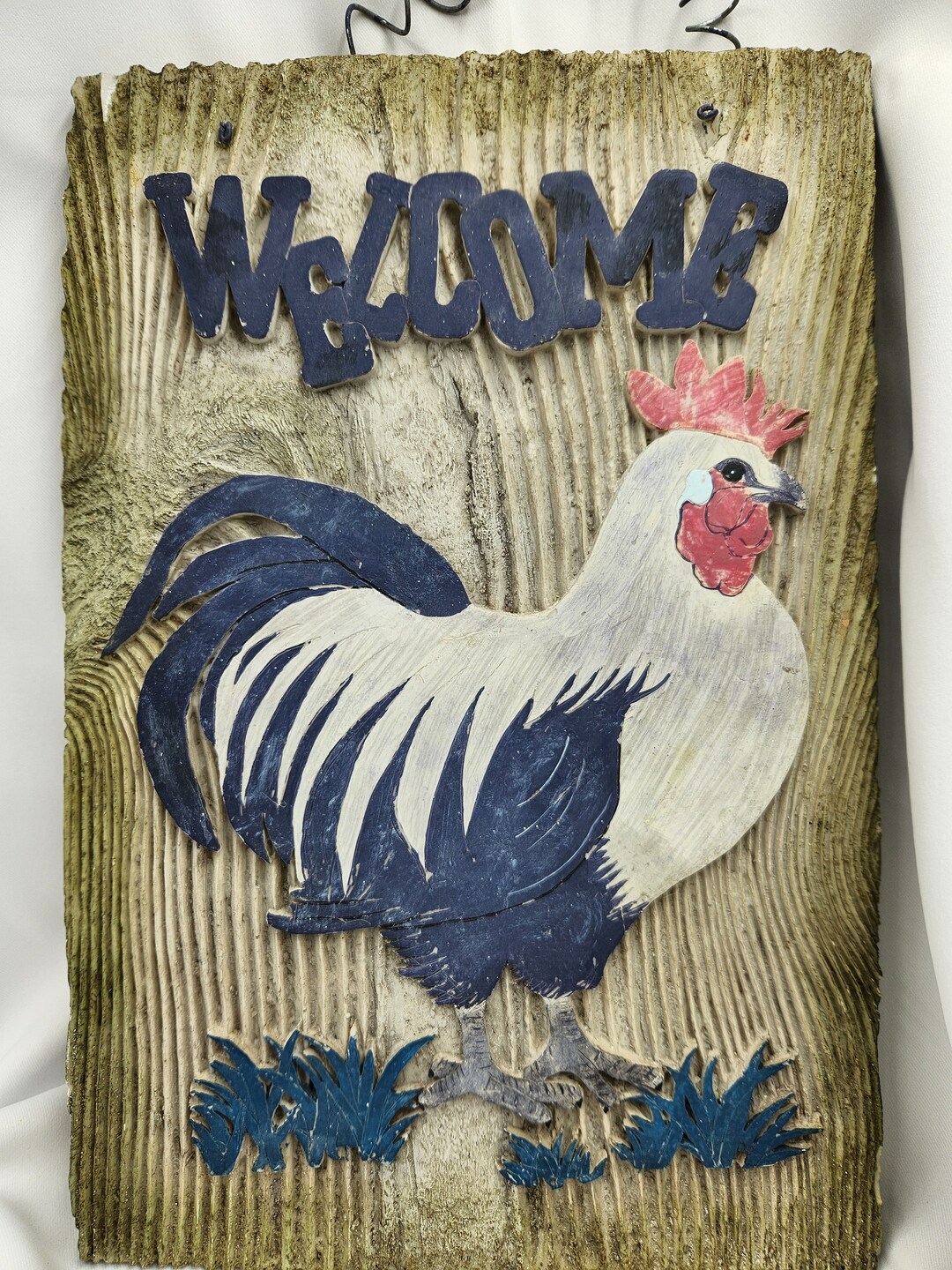 Vintage Rustic Country / Farm House Style WELCOME Sign With Wire Hanger ...
