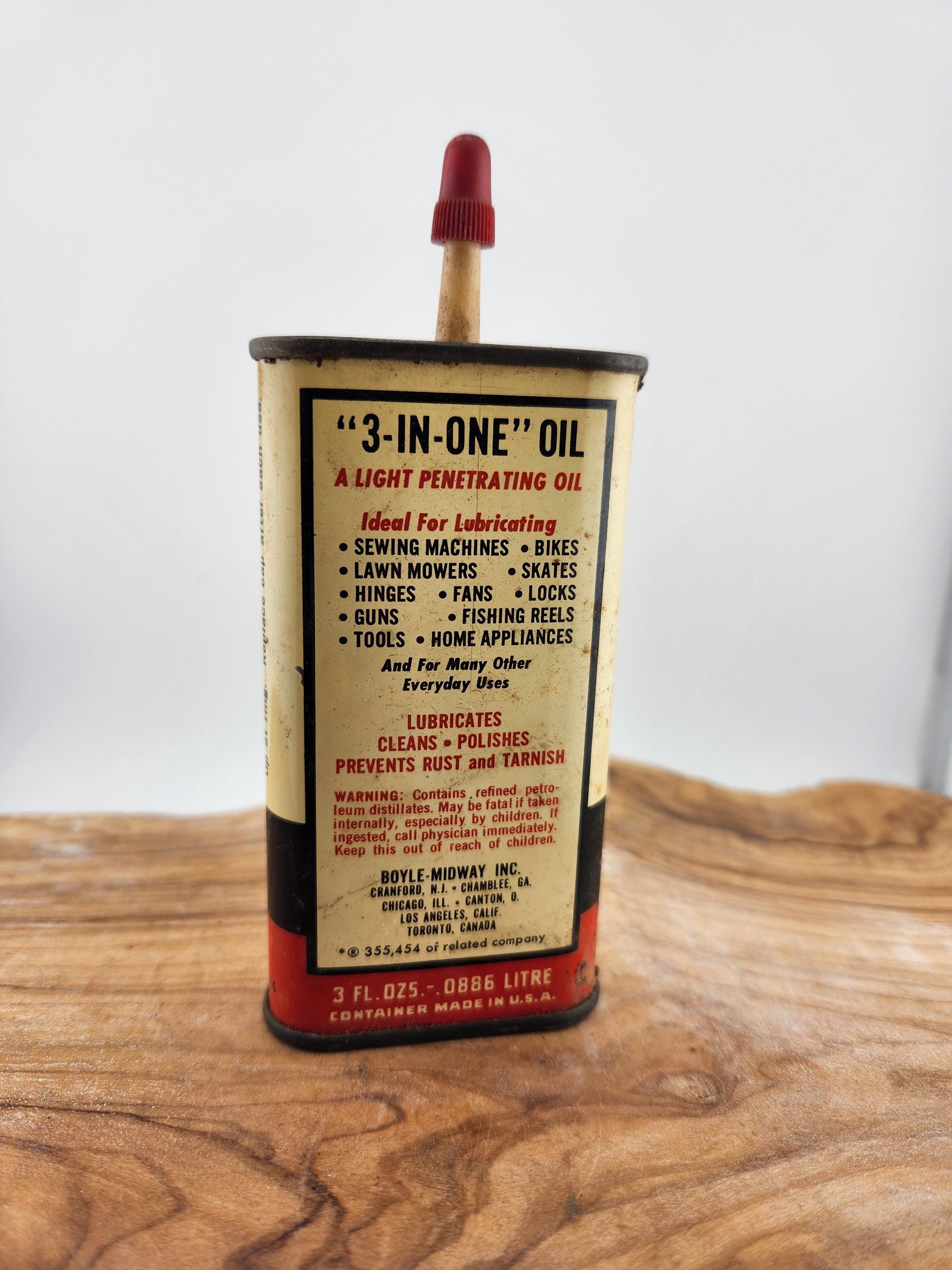 Vintage Collectible Can for 3 in One Oil From Boyle Midway Inc. - Some ...