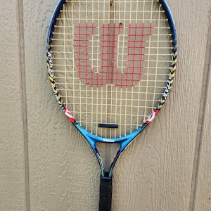 Vintage Wilson Rak Attack 23 Titanium Junior Tennis Racket Plus Cover - Name Written on cover and racket