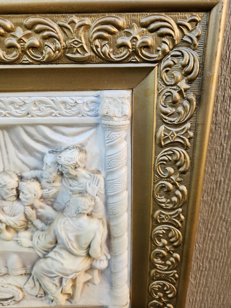 Vintage Plastic 3D Wall Art Picture Depicting the Last Supper of Jesus ...