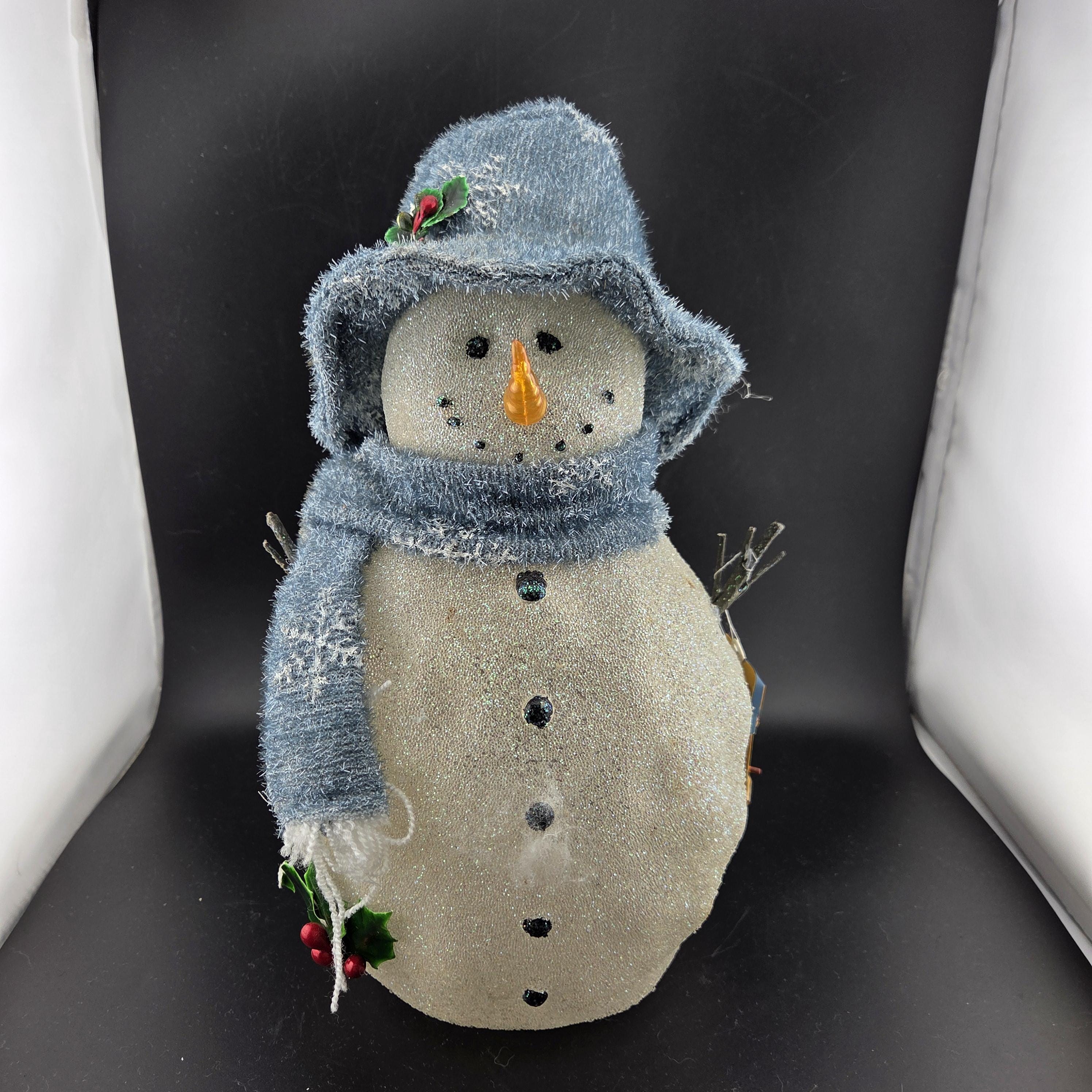 Vintage Frosted Glass Snowman - Etsy