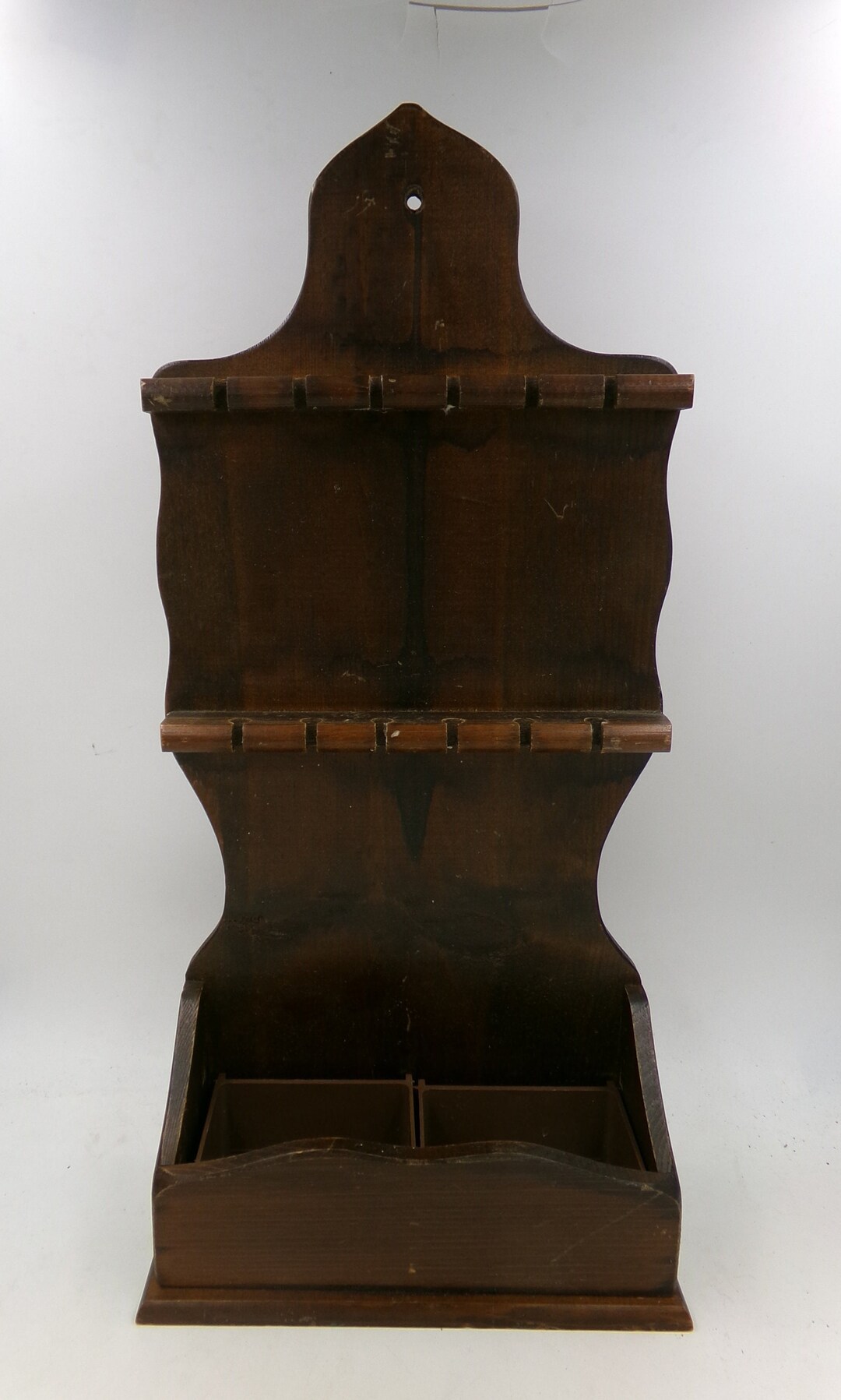 Vintage Wooden Wall or Table Top Collectible Spoon Rack / Shelf Holds ...