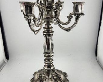 Vintage Candelabra  designed to hold 5 candles-   Sized to hold a tiny 1/2" diameter taper / Height is 10"