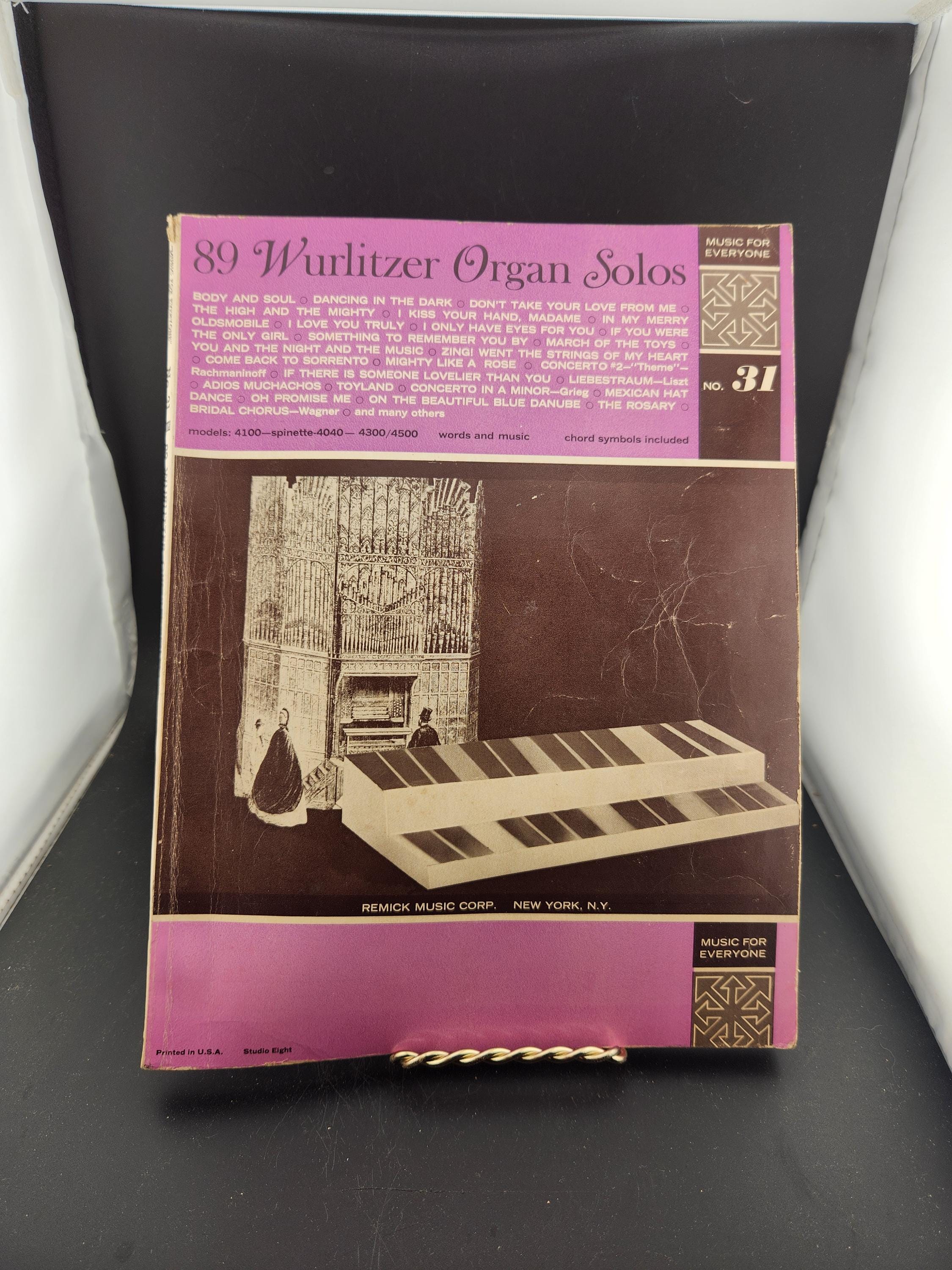 Vintage Book of Song Music Called 89 Wurlitzer Organ Solos