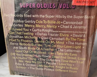 Vintage LP 33 RPM DOUBLE Vinyl Record Album - Super Oldies / Vol. 3 / 1968 - See below for notes