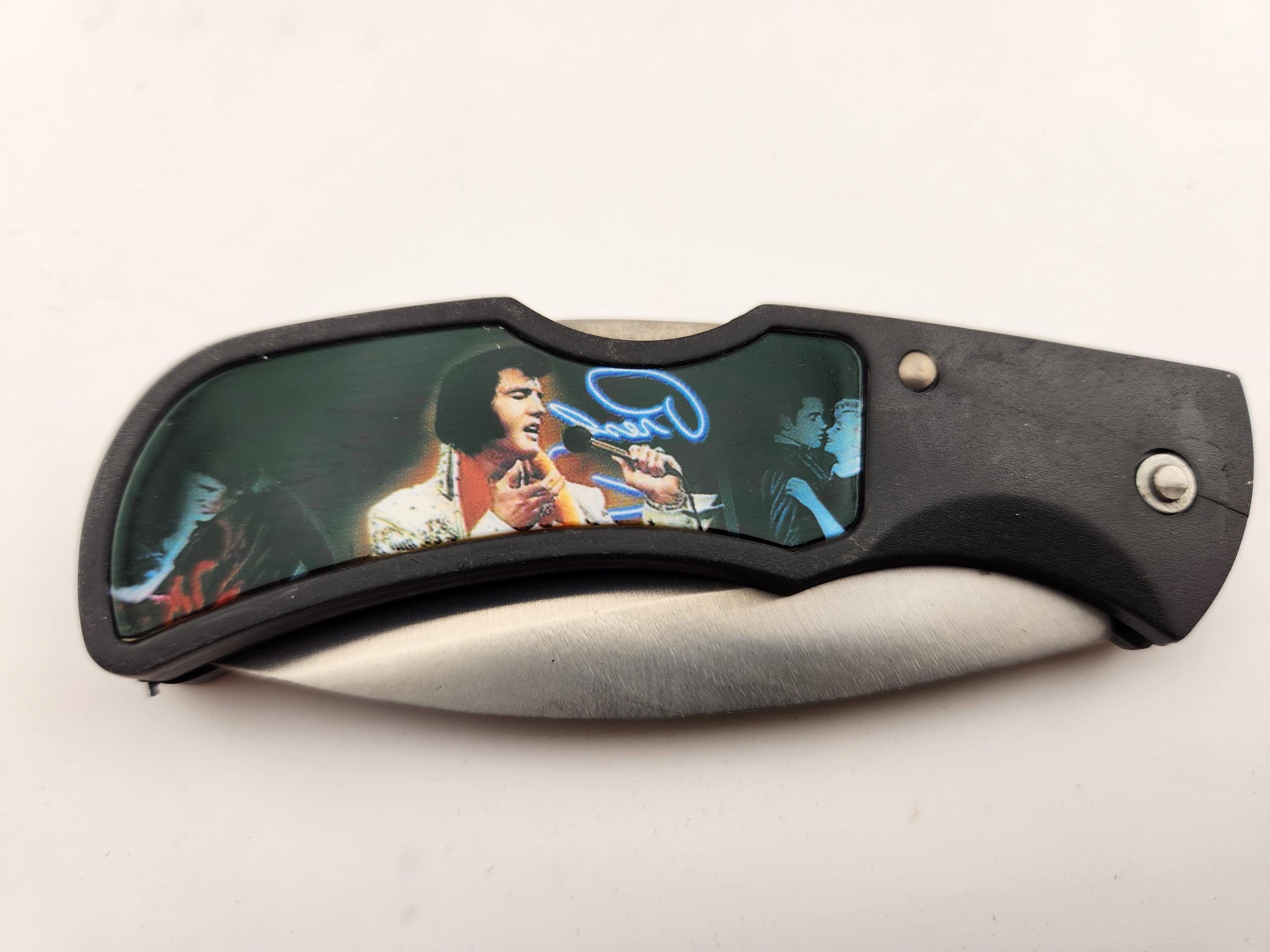 Vintage Collector Folding Pocket Knife Featuring Elvis Presley