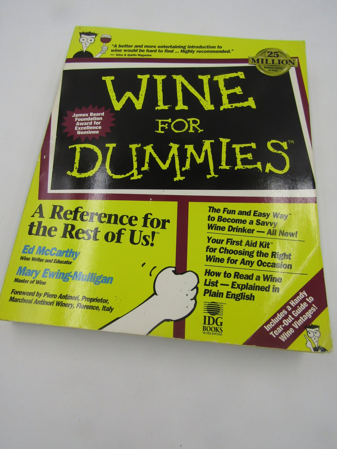 Vintage Book Called Wine for Dummies 1995 Etsy