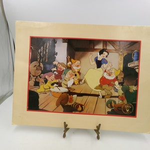 Vintage Disney Exclusive Commemorative Lithograph  Snow White and the Seven Dwarfs  1994     8.5 x 12