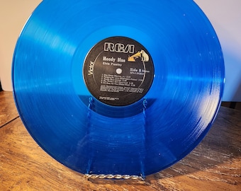 Vintage LP 33 RPM Vinyl Record Album - Elvis Presley Moody Blue / Album is Rare Blue / 1977 - See below for notes
