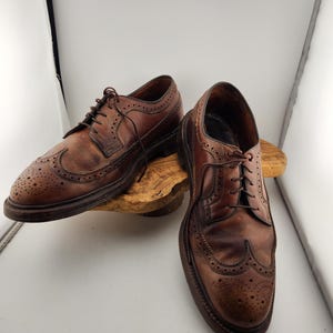 VTG Florsheim Longwing Brogue Oxfords Brown Men\'s Leather‎ Dress Shoes Sz 12 D Vintage Florsheim Royal Imperial Brown Leather Longwing  main image 2