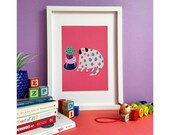 Dog with Coffee Table Print
