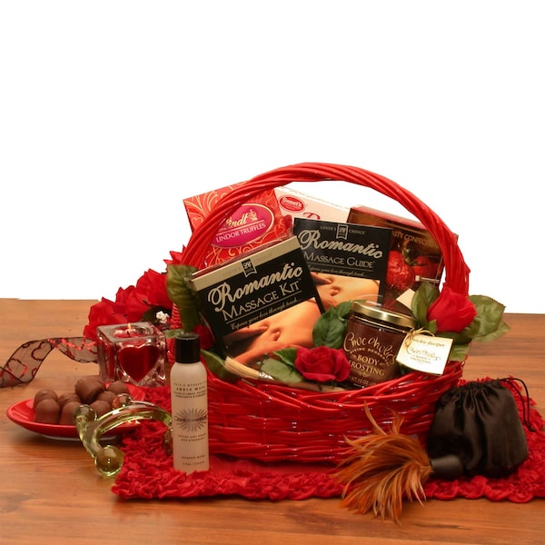 Romantic Massage Romance Gift Basket - Mid