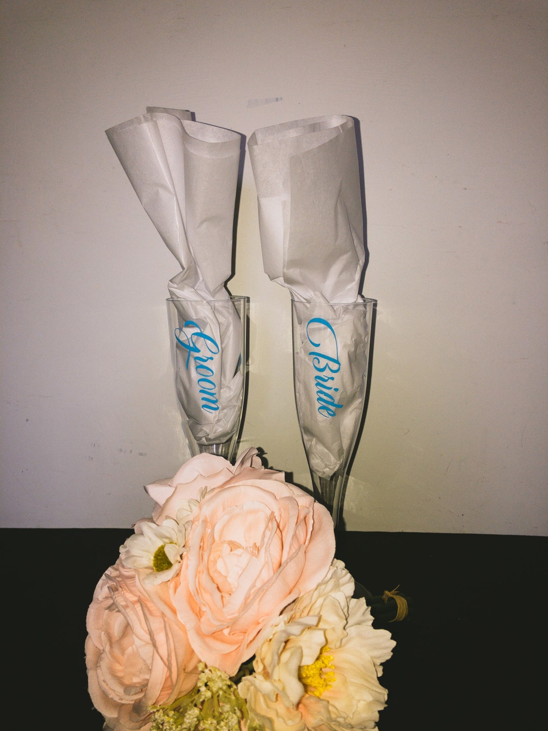 Custom Bridal Party Vinyl Decals, Wine Glass Decals, Wedding Reception Glasses, Bridal Party