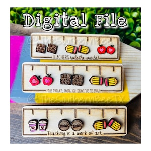 Arquivo SVG de agradecimento ao professor, Brincos de professor SVG, Brincos de pino de professor SVG, Arquivo de conjunto de presentes de agradecimento ao professor, Arquivo de professor Glowforge