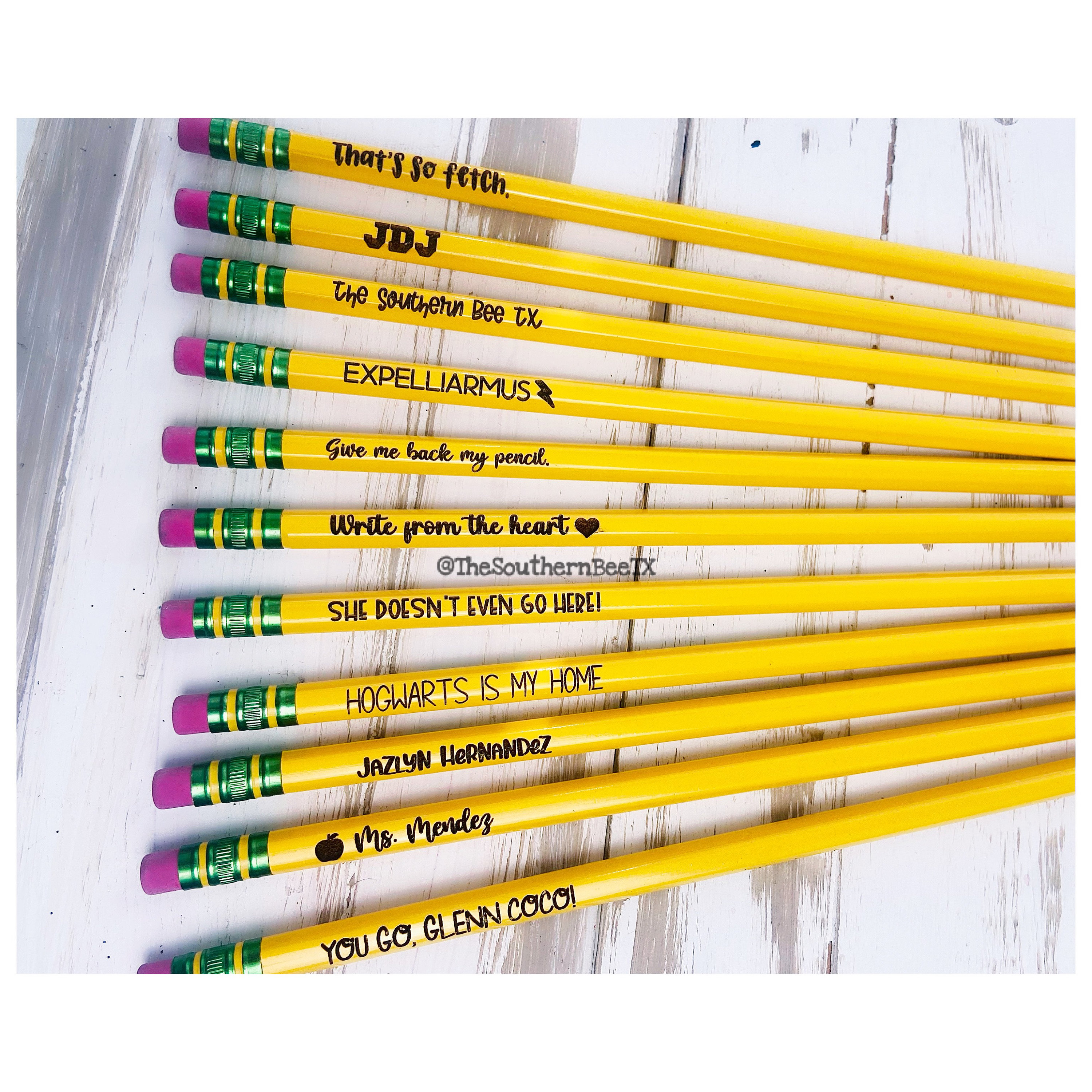 Custom Engraved Pencils Engraved Pencils Name Brand Engraved Etsy