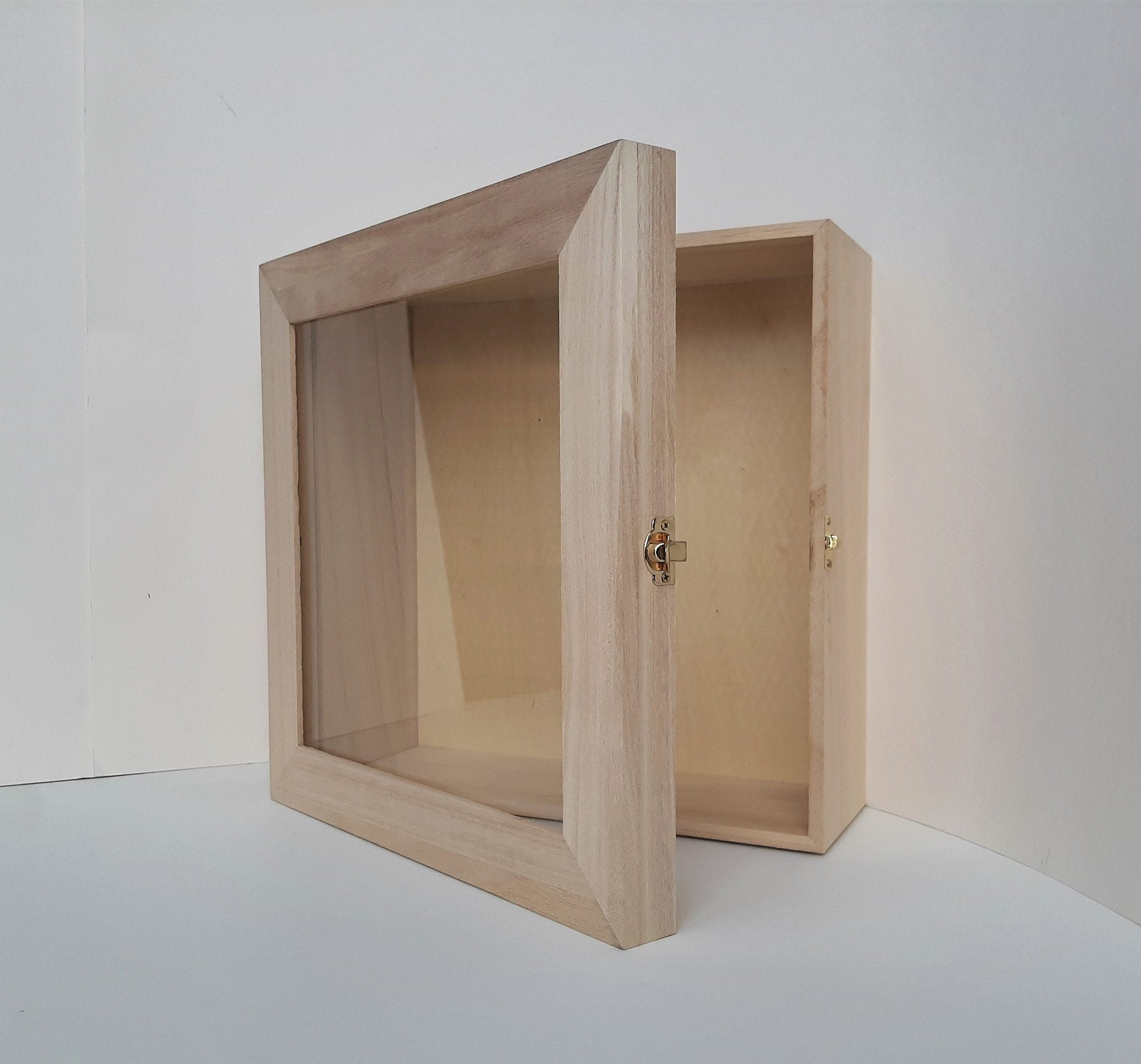 Extra Deep Large Wooden Shadow Box Frame With Glass Memories Etsy