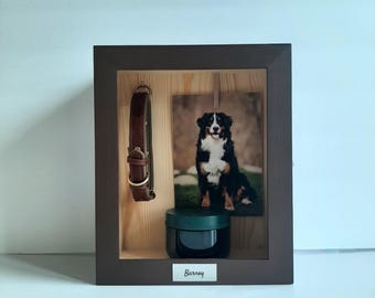 Personalized Pet Memorial Shadow Box with Pet Name or Quote, Loss of Pet Keepsake Box, Dog Loss Sympathy Gift, Urn Photo Collar Holder