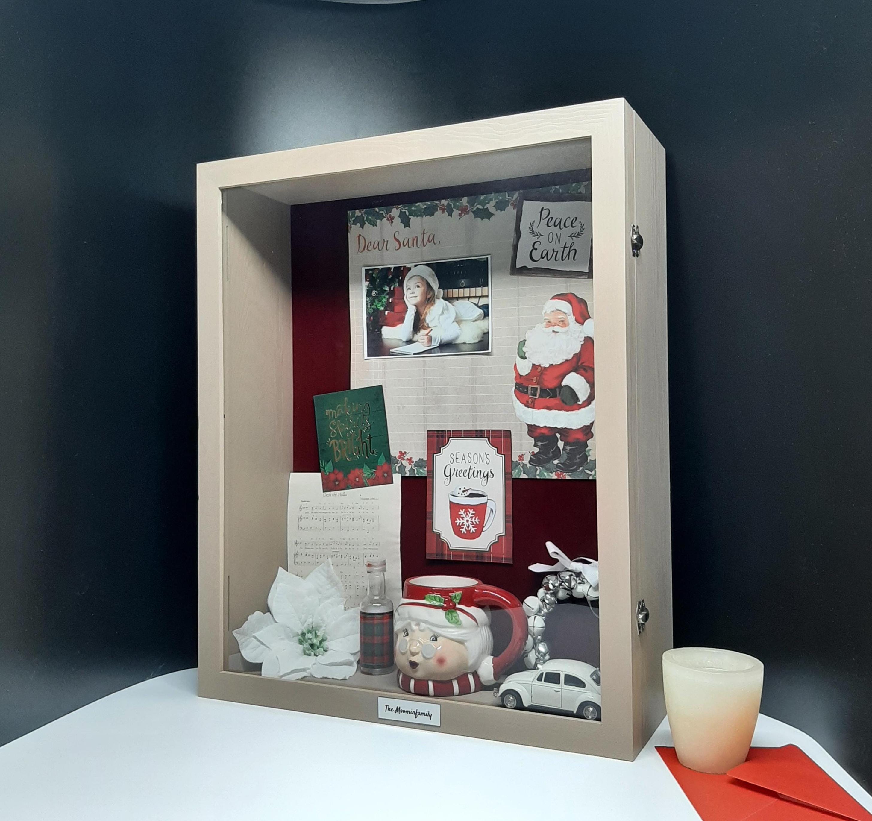 Large Extra Deep Shadow Box Frame Glass, Wooden Memory Box, Living Room ...