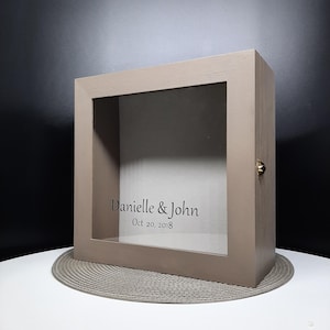 11x11 Extra Deep Personalized Shadow Box Frame with Soft Backing, Display Case for Collectibles, Memory Box, Wedding Keepsake for Daughter