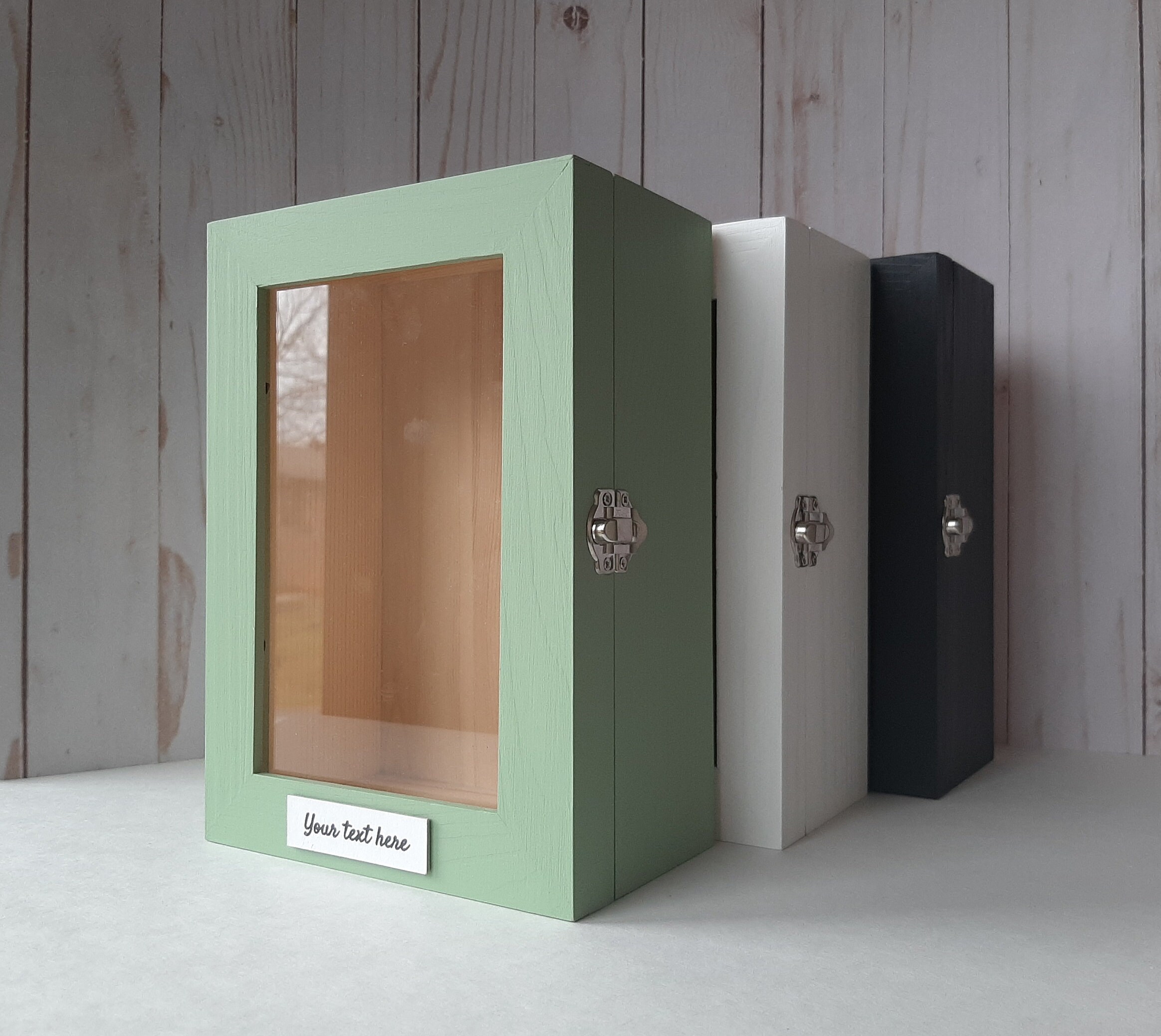 Small Shadow Box Frame With Glass Wood Memory Box Picture Etsy