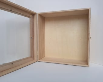 Extra Deep Large Wooden Shadow Box Frame with Glass, Memory Box, Wedding Gifts for Couples, College Dorm Room, Apartment Decor, Graduation,