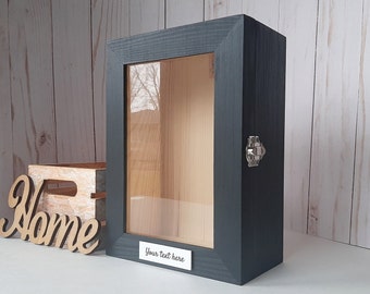 Petit cadre de boîte d’ombre personnalisé en bois extra profond avec porte en verre, vitrine, boîte à souvenirs, bois cadeau de mariage, fête des mères pour grand-mère