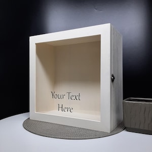 Large Extra Deep Wooden Personalized Shadow Box Frame with Glass Door, Display Case, Memory Box, Wedding Gift Wood, Mothers Day for Grandma