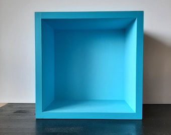 Modern Pine Wood Floating Cube Shelf, Nursery Wall Shelf, Book Shelf for Bedroom, Modern Minimalist Cubical, College Dorm Apartment