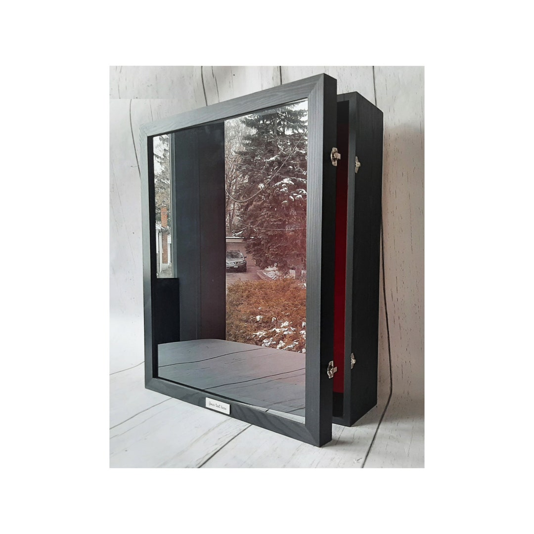 Large extra deep shadow box frame glass wooden memory box living room