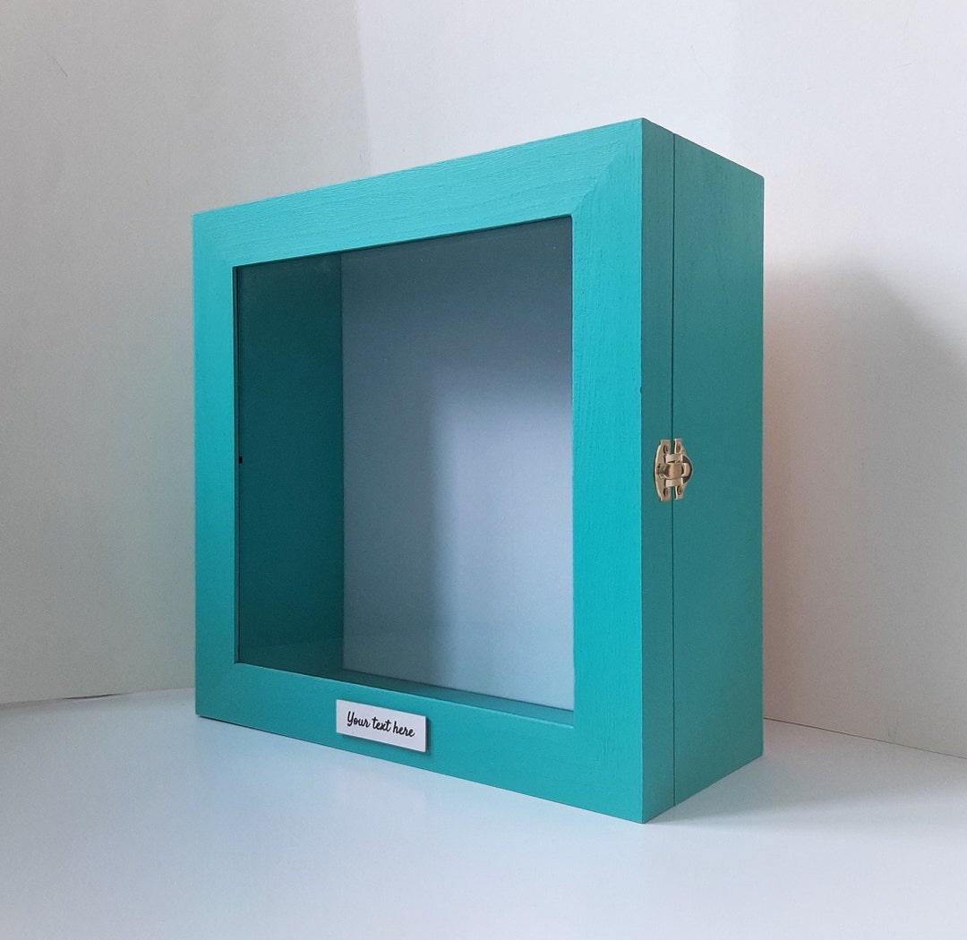 Extra Deep Shadow Box Display Case With Glass Door Wooden Etsy