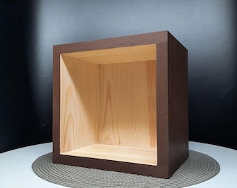 Floating Cube Shelf for Living Room, Hanging Modern Farmhouse Book Shelf for Wall, Bathroom Shelf Decor, Minimalist Apartment, College Dorm