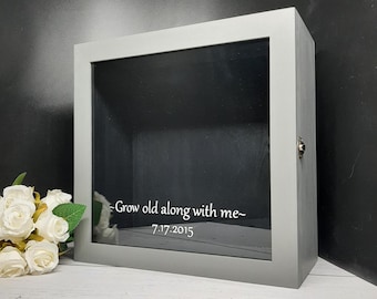 12x12 Personalized Shadow Box Wedding Gift for Bride and Groom, Keepsake Memory, Anniversary Gift for Married People, Bridal Bouquet Box